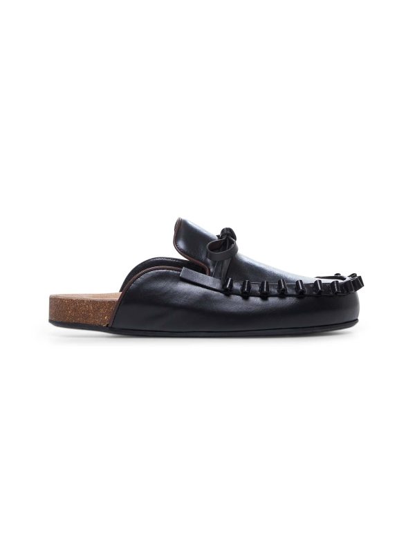 JW ANDERSON | Black leather Ruffle mules | Women | 36