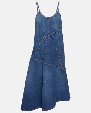 JW Anderson Asymmetric denim midi dress