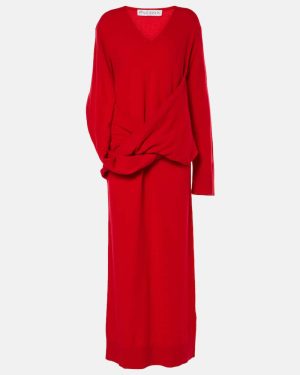JW Anderson Draped asymmetric wool-blend dress