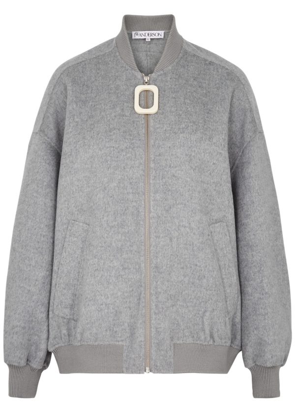 JW Anderson Oversized Wool Bomber Jacket - Grey - XS (UK6 /xs)