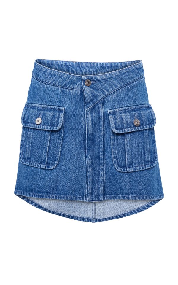JW Anderson - Pocket-Detailed Denim Mini Skirt - Medium Wash - UK 10 - Moda Operandi