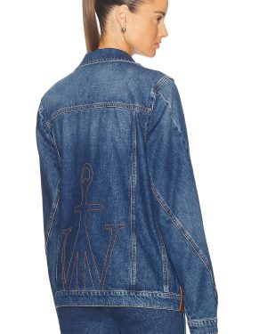 JW Anderson Twisted Denim Jacket in Light Blue - Denim-Dark. Size M (also in S, XS).