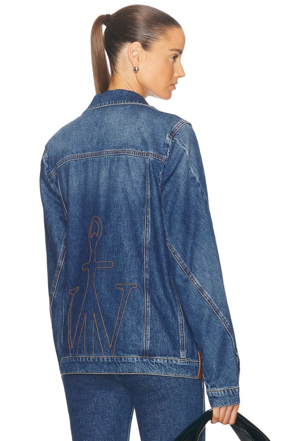 JW Anderson Twisted Denim Jacket in Light Blue - Denim-Dark. Size M (also in S, XS).