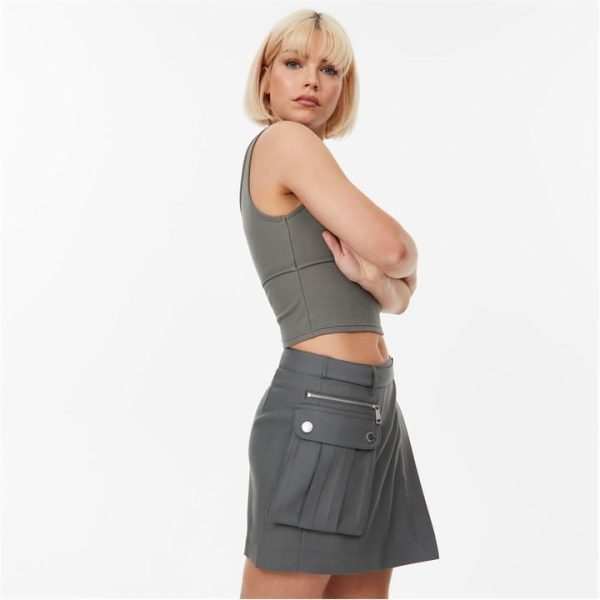 Jack Wills Cargo Wrap Skirt - Grey