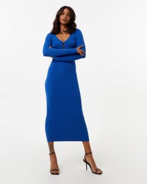 Jack Wills Cut Out Maxi Dress - Blue