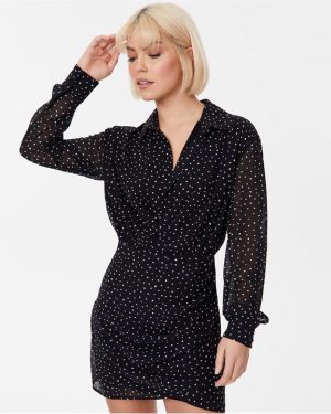 Jack Wills Draped Shirt Dress - Black