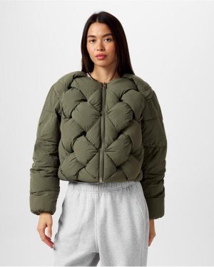 Jack Wills Interwoven Puffer Jacket - Green