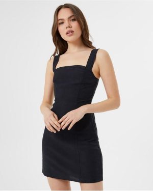 Jack Wills Linen Bodycon Mini Dress - Black