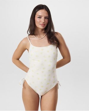Jack Wills Ruched Swimsuit - White