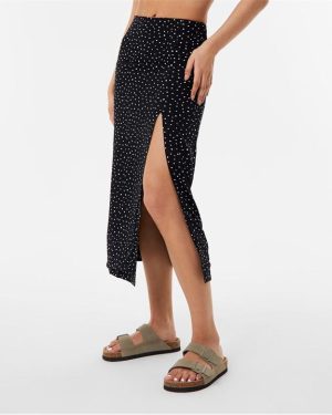 Jack Wills Split Midi Skirt - Black