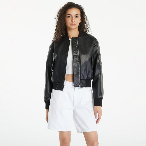 Jacket Calvin Klein Jeans Faux Leather Bomber Jacket Black XS