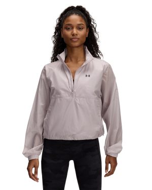 Jacket Under Armour Rival Woven HZ Anorak Gray Dawn/ Black XS