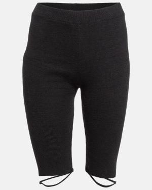 Jacquemus Black Rib Knit Biker Shorts L