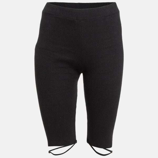 Jacquemus Black Rib Knit Biker Shorts L
