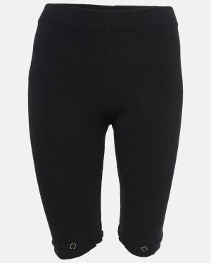 Jacquemus Black Rib Knit Sierra Biker Shorts L