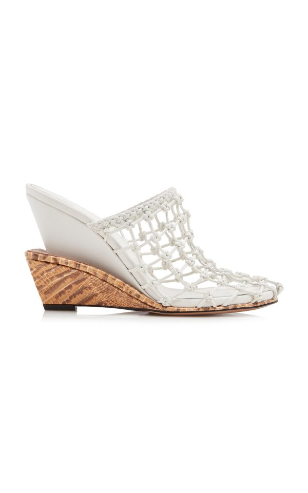 Jacquemus - Doubles Netted Wedge Sandals - White - IT 39 - Moda Operandi