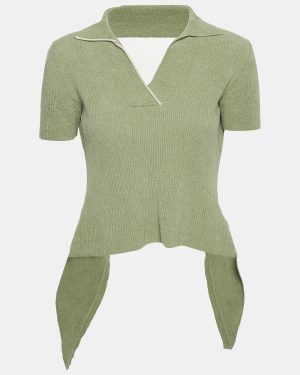 Jacquemus Green Rib Knit Tie-Up Back Open Top S