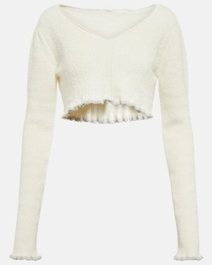 Jacquemus La Maille Santon linen-blend crop top
