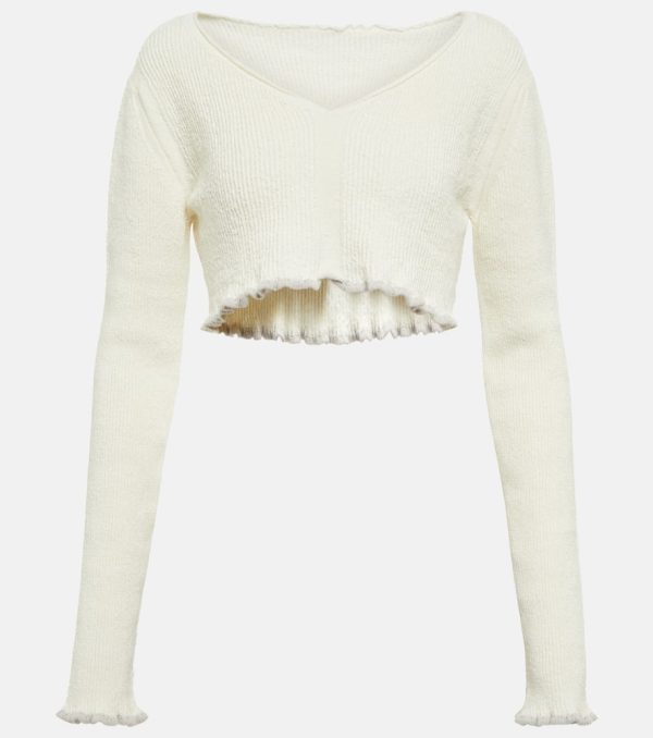 Jacquemus La Maille Santon linen-blend crop top