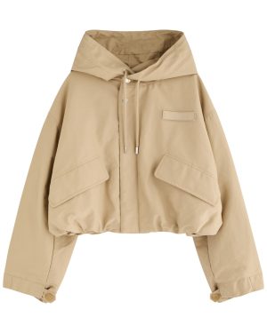 Jacquemus La Parka Courte Caraco Hooded Canvas Jacket - Beige - 36 (UK8 / S)