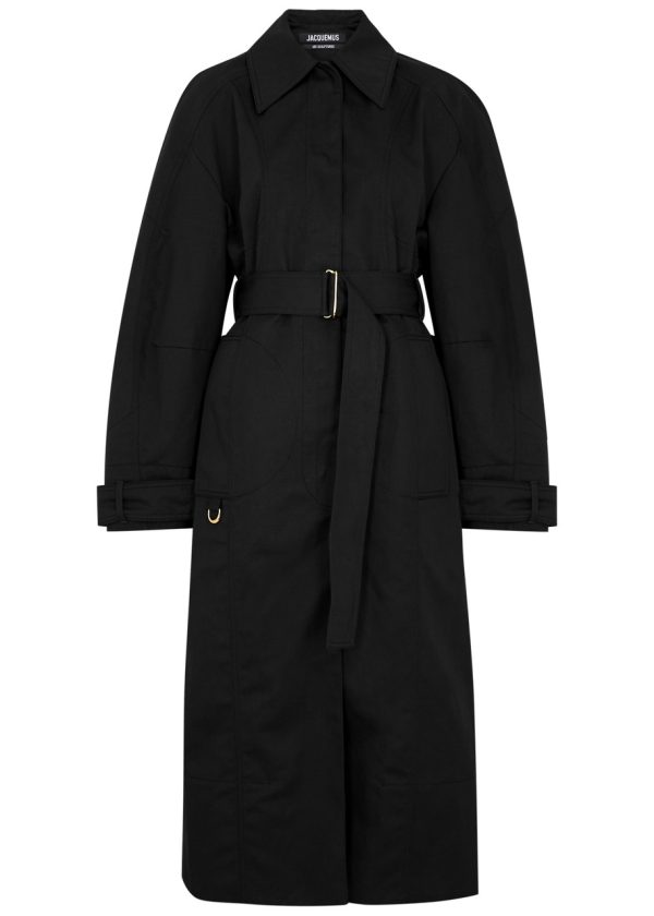 Jacquemus Le Trench Bari Cotton-blend Coat - Black - 38 (UK10 / S)