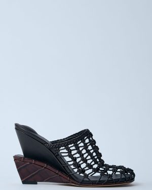 Jacquemus Les Doubles Tresses Wedge Sandals - Woman Heels Black Eu - 41