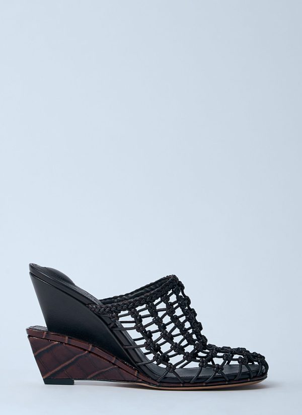 Jacquemus Les Doubles Tresses Wedge Sandals - Woman Heels Black Eu - 41