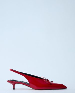 Jacquemus Les Slingbacks Cubisto B Kitten Heels - Woman Sandals Red Eu - 36