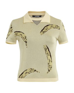 Jacquemus - Marino Knit Polo Top - Yellow - FR 38 - Moda Operandi