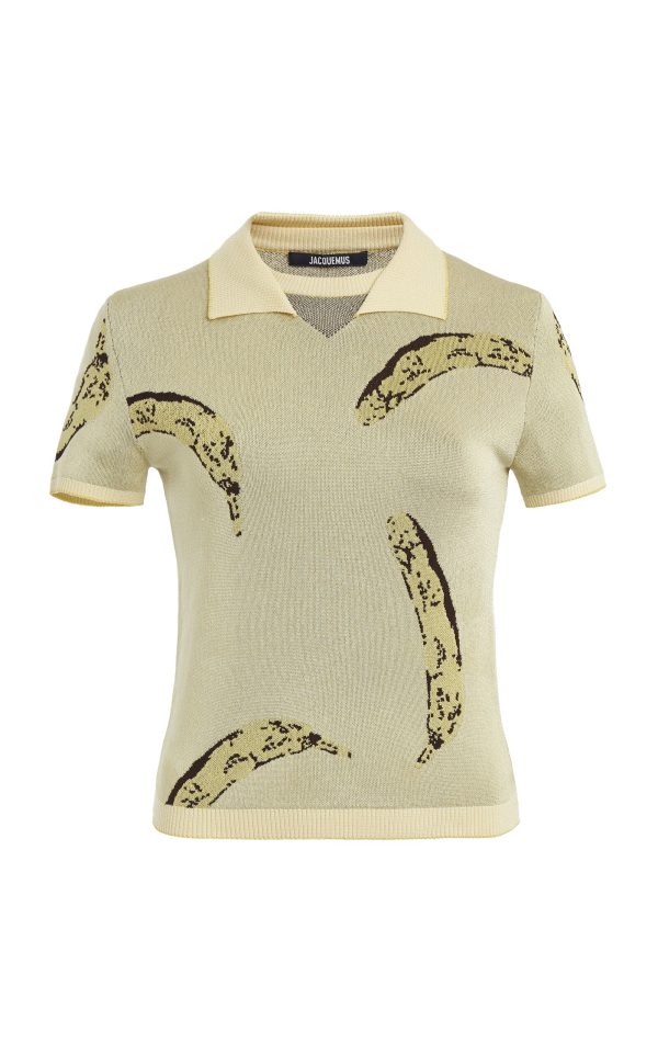 Jacquemus - Marino Knit Polo Top - Yellow - FR 38 - Moda Operandi