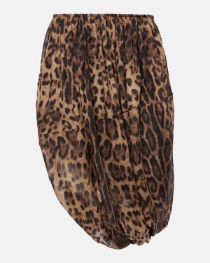 Jacques Wei Leopard-print chiffon midi skirt