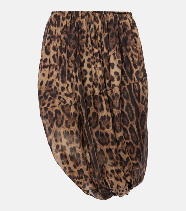Jacques Wei Leopard-print chiffon midi skirt