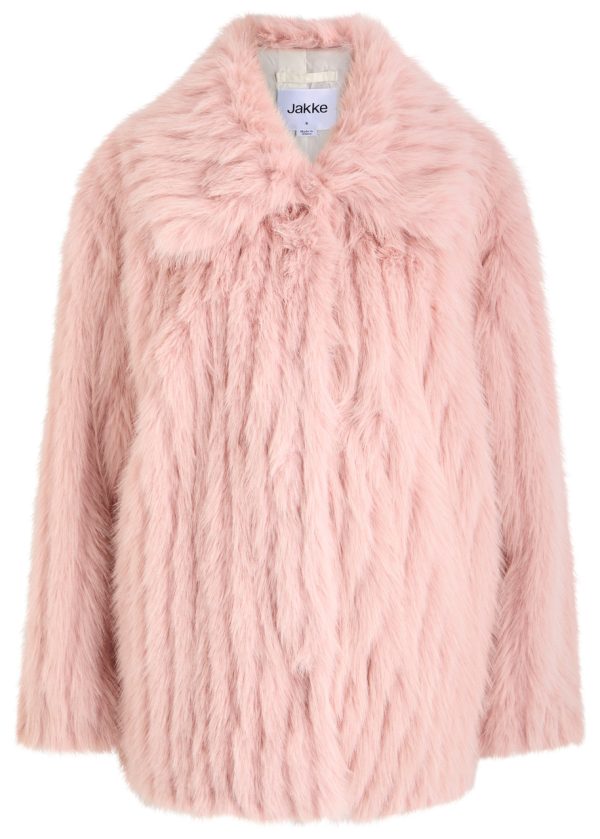 Jakke Rosemary Faux fur Coat - Light Pink - XS (UK6 /xs)
