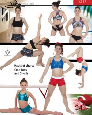 Jalie Paper Sewing Pattern 3247 Crop Tops & Gym Shorts
