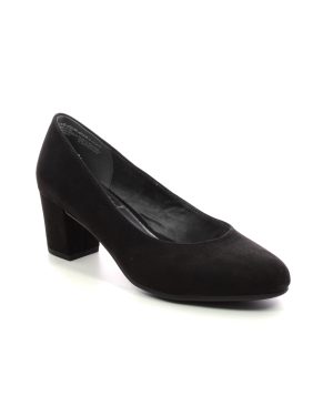 Jana Abuplain Wide Black Womens Court Shoes 22478-42-001 in a Plain Textile in Size 41