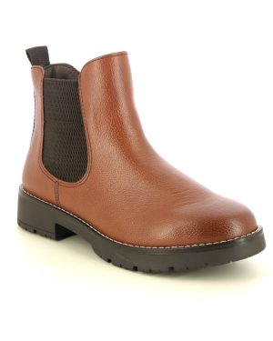Jana Bettybrand Wide Cognac tan Womens Chelsea Boots 25465-43-305 in a Plain Synthetic in Size 40