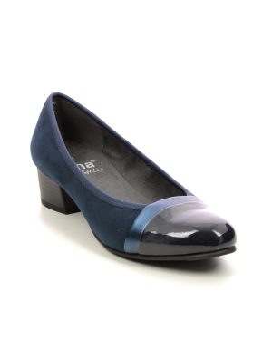 Jana Wallace Navy Womens Court Shoes 22366-41-805 in a Plain Textile in Size 37