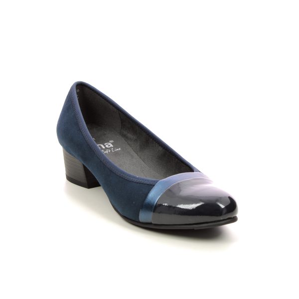 Jana Wallace Navy Womens Court Shoes 22366-41-805 in a Plain Textile in Size 37