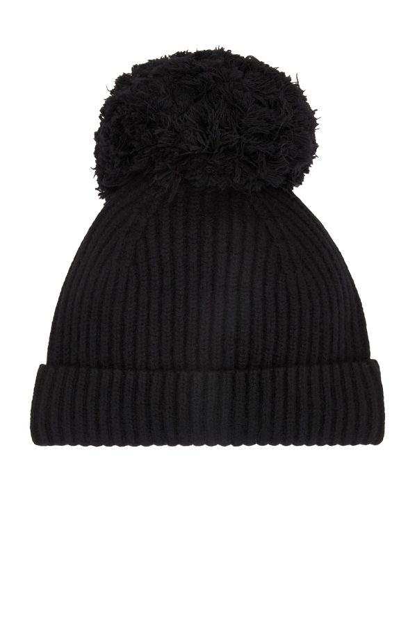 Jean Paul Gaultier Beanie With Pom Pom in Black - Black. Size all.