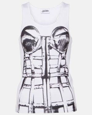 Jean Paul Gaultier Cage trompe l'oil printed tank top