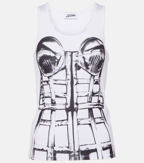 Jean Paul Gaultier Cage trompe l'oil printed tank top