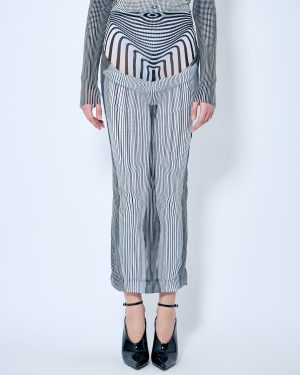 Jean Paul Gaultier Double-layer Mesh Midi Skirt - Woman Skirts White L