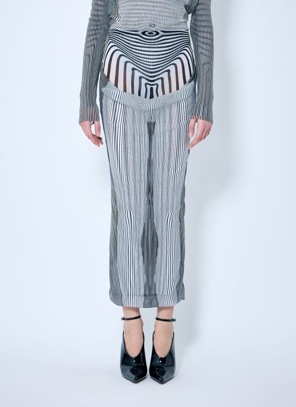 Jean Paul Gaultier Double-layer Mesh Midi Skirt - Woman Skirts White L