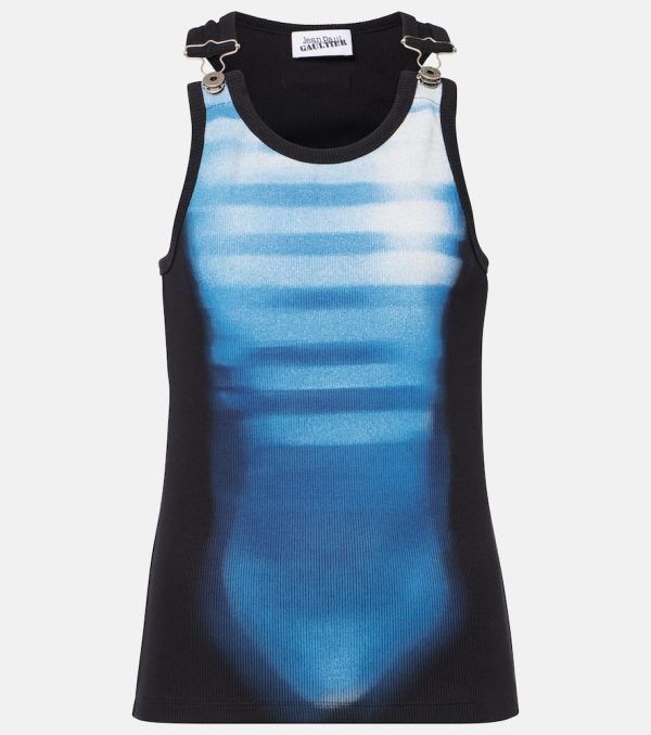 Jean Paul Gaultier Le Male printed cotton-blend jersey tank top