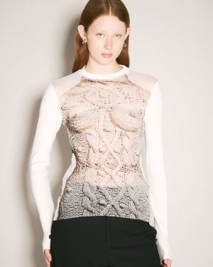 Jean Paul Gaultier Madonna Knit Top - Woman Tops White S