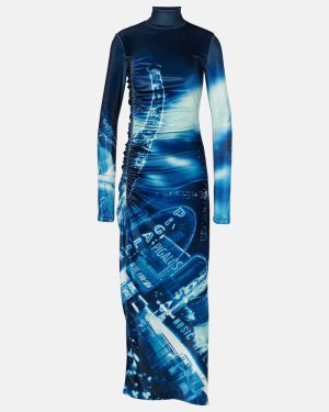 Jean Paul Gaultier Pigalle printed velvet maxi dress