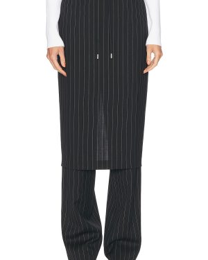 Jean Paul Gaultier Pinstripe Tailored Pant Skirt in Black & White - Black. Size 34 (also in 36, 38, 40, 42).