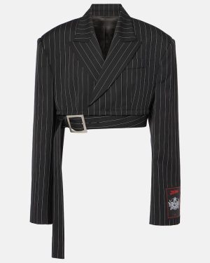 Jean Paul Gaultier Pinstripe cropped wool blazer