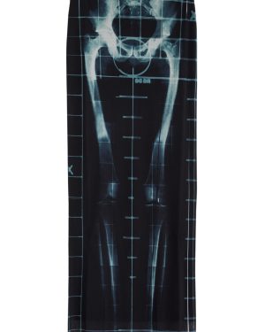 Jean Paul Gaultier Printed Stretch-tulle Midi Skirt - Black - XS (UK6 /xs)