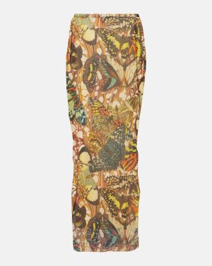 Jean Paul Gaultier Printed mesh maxi skirt